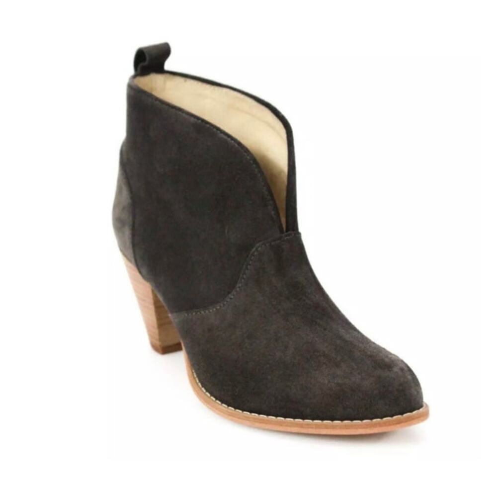 IVYLEE Copenhagen Pam Split V-Shaft Suede Leather Boots Size 40/9 Gray Slip On